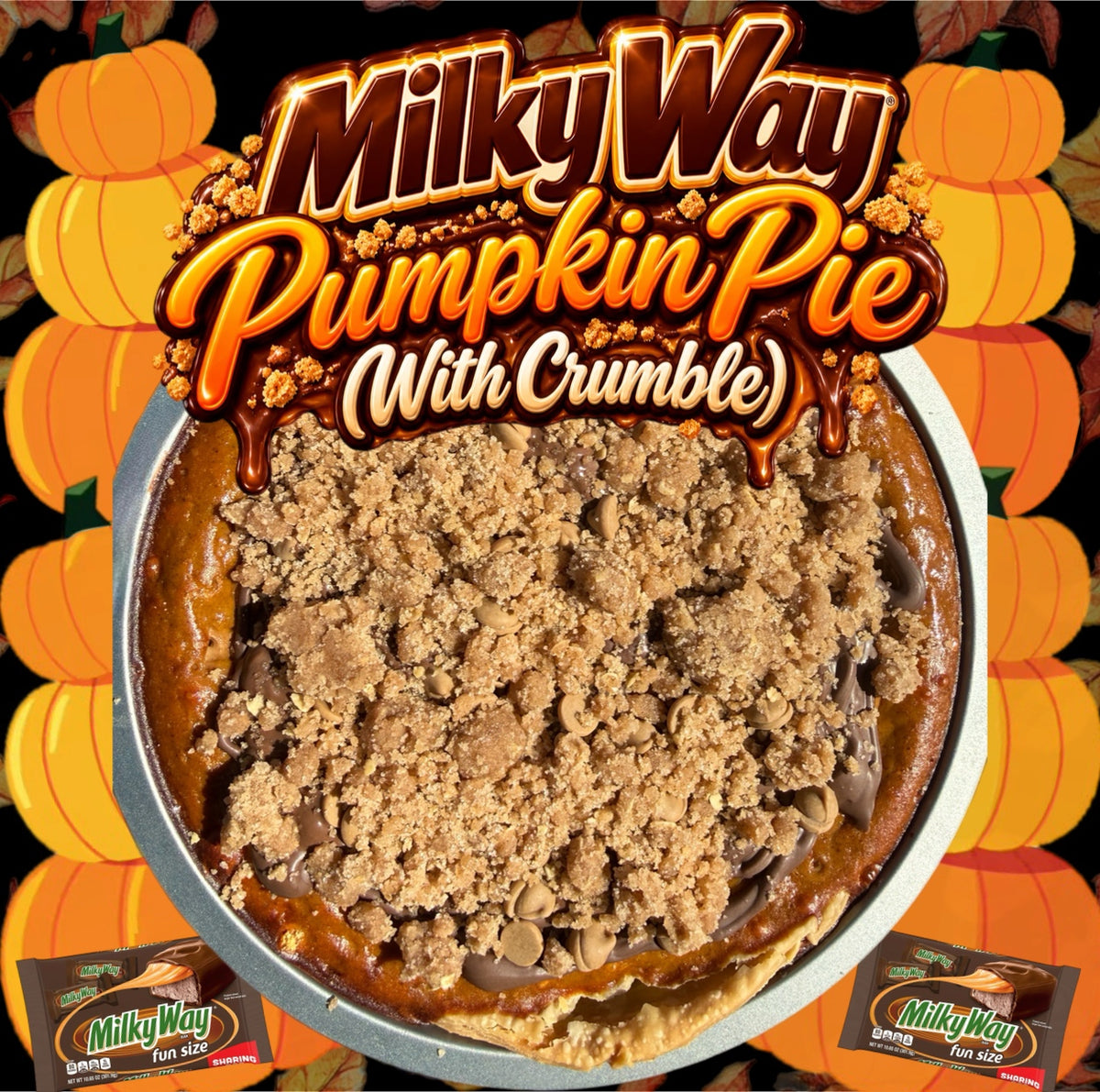 Milky Way Pumpkin Pie (With Crumble)